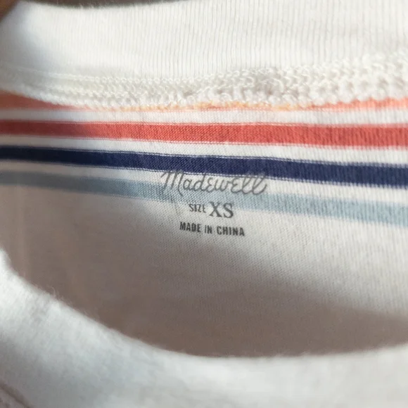 Madewell Northside Vintage Tee in Rainbow Stripe - Size XS - 100% Cotton - Picture 4 of 7